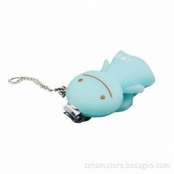 Plastic Cartoon Design Hang Nail Clippers, Made of Eco-friendly PVC and Metal